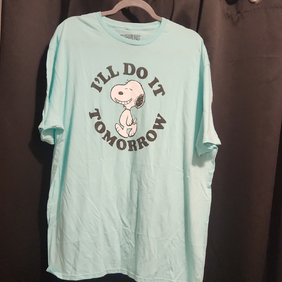 Light Blue Snoopy Graphic T-Shirt Pit 25 - Picture 1 of 2